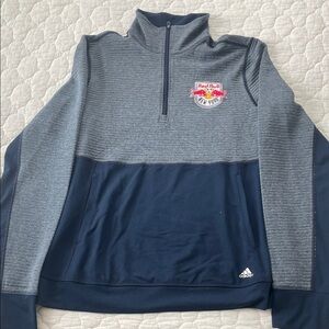 Adidas Men's Two-Tone Gray and Navy Zip-Up Sweater